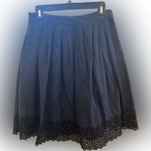 Banana Republic Fit and Flare Pinstripe Skirt.